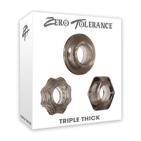 Zero Tolerance Triple Thick 3-Piece Cockring Set Smoke