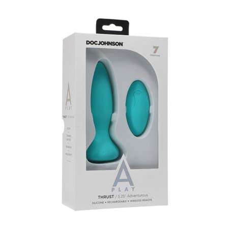 A-Play Thrust Adventurous Rechargeable Silicone Anal Plug with Remote Teal