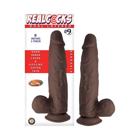 Realcocks Dual Layered #9 9In Dark Brown