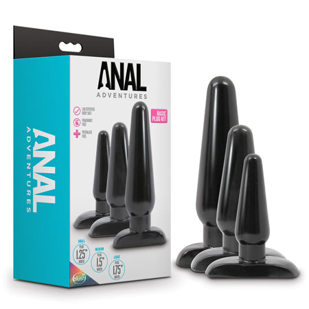 Blush Anal Adventures 3-Piece Basic Plug Kit Black