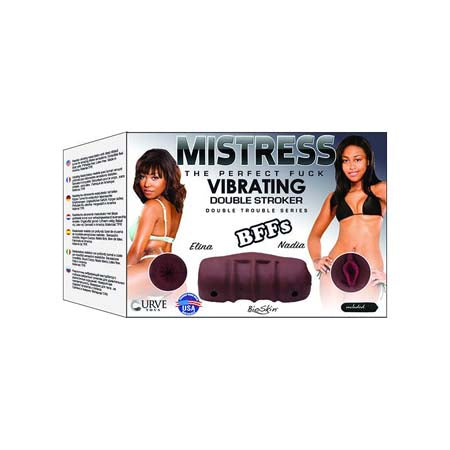 Curve Toys Mistress Perfect Fuck Double Trouble BFFs Elina & Nadia Vibrating Stroker Brown