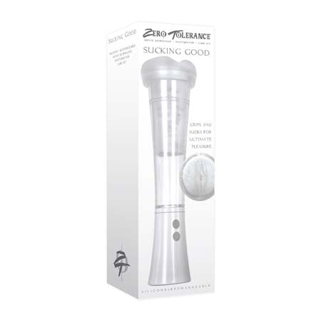 Zero Tolerance Sucking Good Rechargeable Vibrating Vacuum Pump Stroker Clear/White