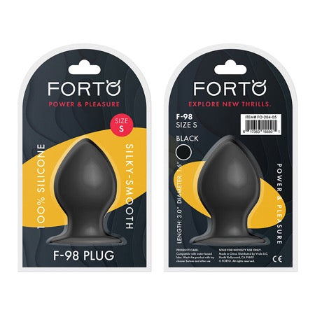 Forto F-98 Cone Silicone Anal Plug Small Black