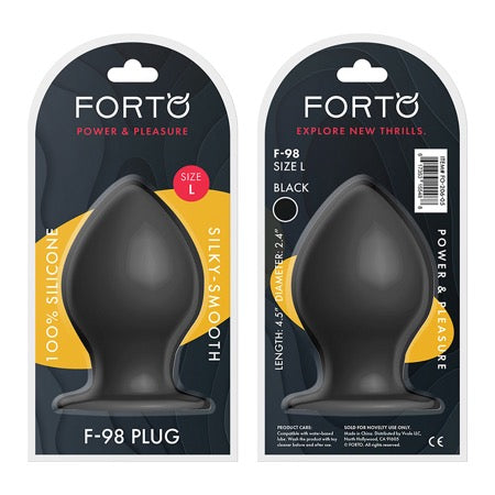 Forto F-98 Cone Silicone Anal Plug Large Black