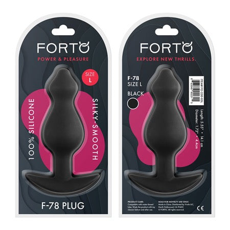 Forto F-78 Pointee Silicone Anal Plug Large Black