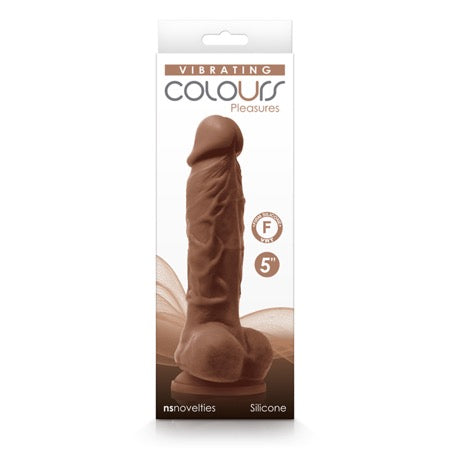 Colours Pleasures 5 in. Vibrating Dildo Brown