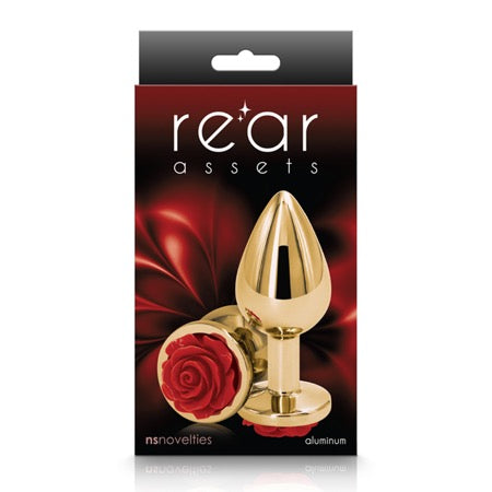 Rear Assets Rose Anal Plug Medium Red