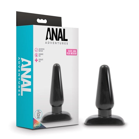 Blush Anal Adventures Basic Anal Plug Medium Black