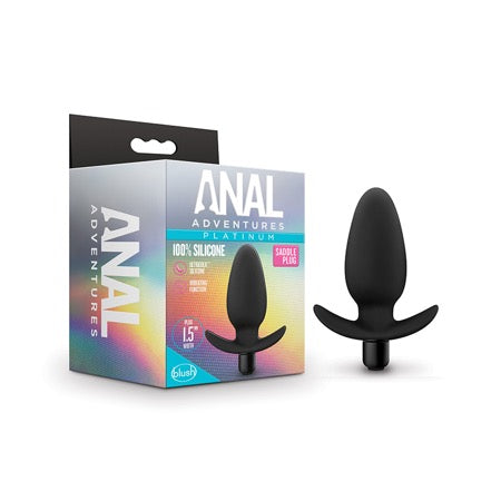 Blush Anal Adventures Platinum Silicone Vibrating Saddle Plug Black