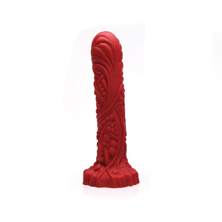 Tantus Groove Textured Dildo True Blood Red (bag)