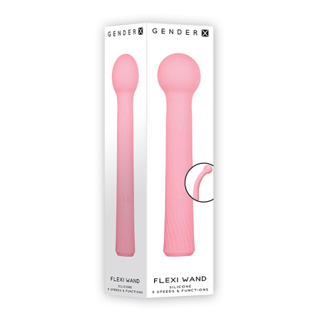 Gender X Flexi Wand Rechargeable Poseable Silicone Vibrator Pink