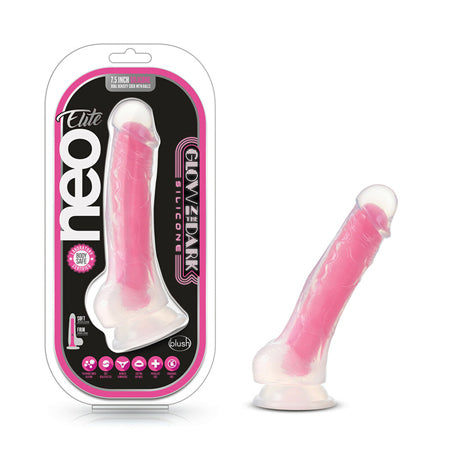 Blush Neo Elite Glow in the Dark Viper 7 in. Dual-Density Dildo Neon Pink