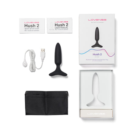 Lovense Hush 2 Bluetooth Remote-Controlled Vibrating Butt Plug XS 1 in.