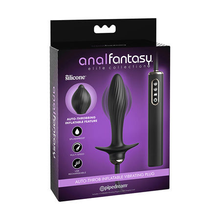 Pipedream Anal Fantasy Elite Collection Auto-Throb Inflatable Vibrating Plug Black