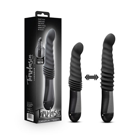 Blush Temptasia Lazarus Rechargeable 10 in. Silicone Thrusting Dildo Black