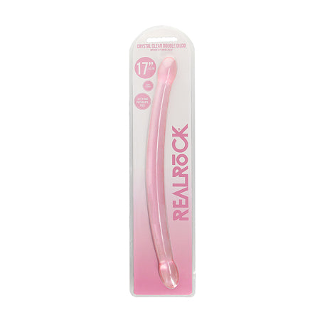 RealRock Crystal Clear Non-Realistic 17 in. Double Dildo Pink