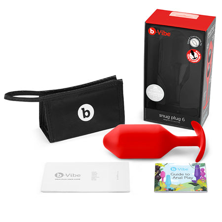 b-Vibe Snug Plug 6 Weighted Silicone Anal Plug Red