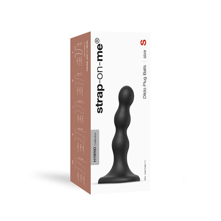 Strap-On-Me Hybrid Collection Silicone Dildo Plug Balls Black S