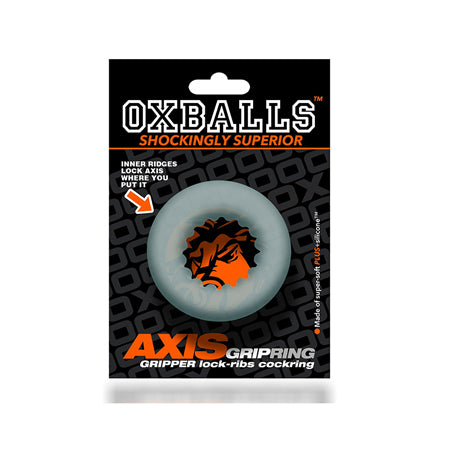 Oxballs Axis Rib Griphold Cockring Clear Ice