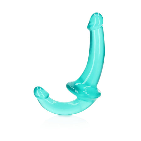 RealRock Crystal Clear 6 in. Strapless Strap-On Dildo Turquoise