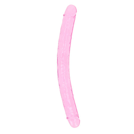 RealRock Crystal Clear Double Dong 13 in. Dual-Ended Dildo Pink