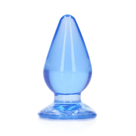 RealRock Crystal Clear 4.5 in. Anal Plug Blue