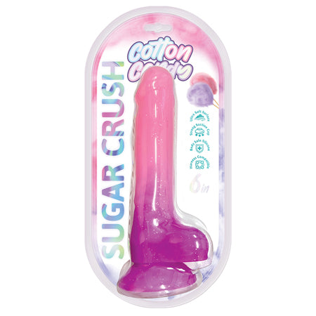 Cotton Candy Sugar Crush 6 in. Silicone Dildo Pink/Purple