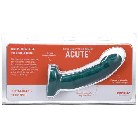 Tantus Acute 5.5 in. Curved Dildo Medium-Firm Emerald