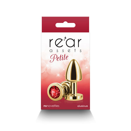 Rear Assets Petite Metal Anal Plug Gold/Red