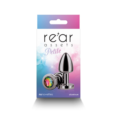 Rear Assets Petite Metal Anal Plug Gunmetal/Rainbow