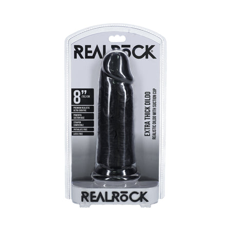 RealRock Extra Thick 8 in. Dildo Black