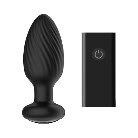 Nexus Tornado Medium Rotating and Vibrating Butt Plug with Remote Control Black