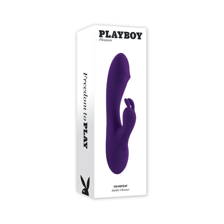 Playboy On Repeat Rechargeable Silicone Rotating Rabbit Vibrator Purple