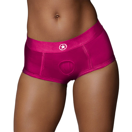 Ouch! Vibrating Strap-on Brief Pink M/L