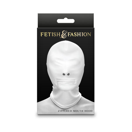 Fetish & Fashion Zippered Mouth Hood White